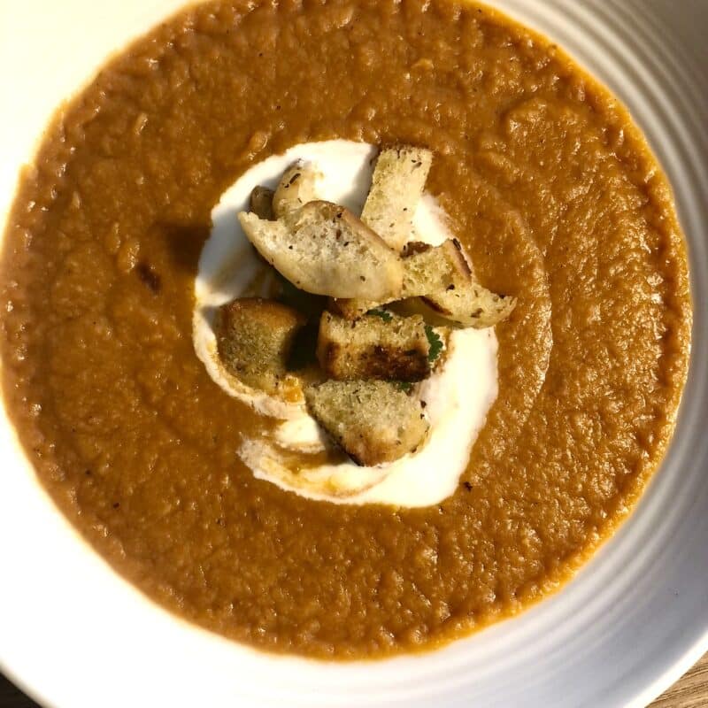 Spicy Kumara & Lentil Soup