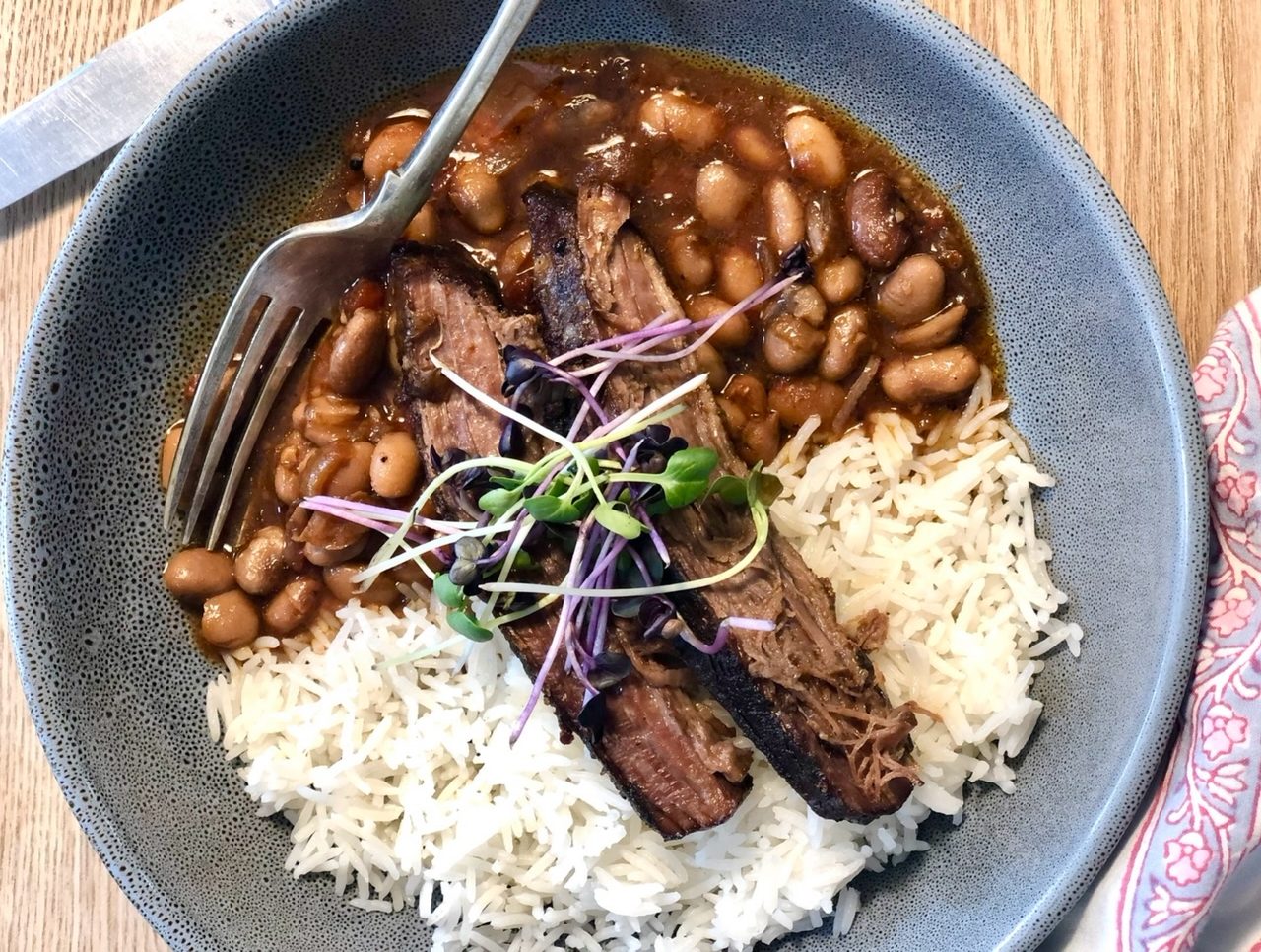 Slow Cooked Brisket w/ Home Made “Baked Beans”