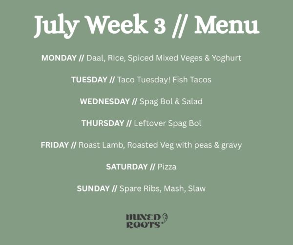 July Menu Week 3